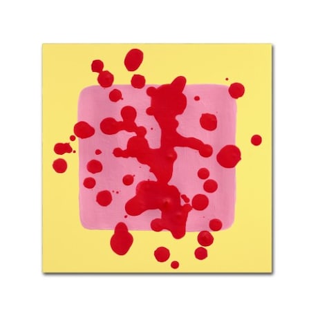 Amy Vangsgard 'Pink Square On Yellow ' Canvas Art,24x24